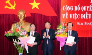 Trao quyết định của Bộ Chính trị về nhân sự tỉnh Nam Định và tỉnh Thái Bình